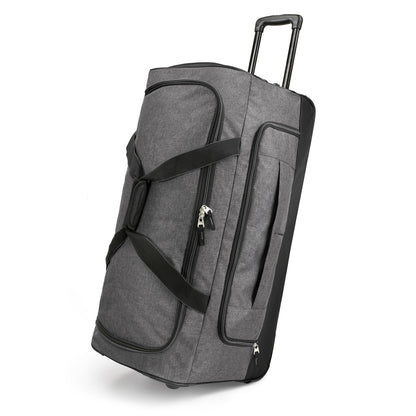 Pacific Gear Keystone 30" Polyester Upright Rolling Duffel Bag | Large Capacity, Lightweight, Retractable Handle & Recessed Wheels | Navy, Bright Red, Black, Grey, Purple, Olive - for Sports, Long Trips, & Camping
