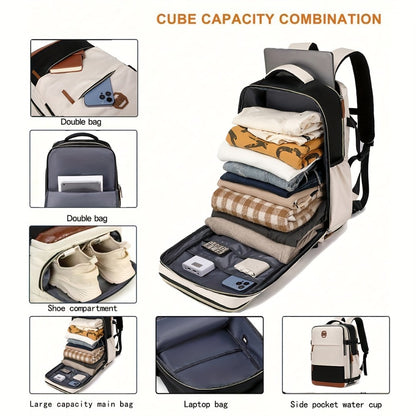 [Large Capacity Travel Bag] Travel Backpack Carry on for Women Men Gym Backpack with Laptop Compartment Teacher Personal Item Backpack Rucksack Airplane Additions Must Haves Outdoor Daily Backpack, Large Capacity Leisure Business Trip Travel Bag