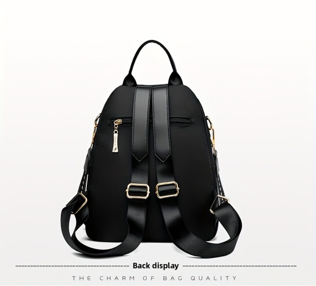 Trendy Urban Fashion Women'S Backpack - High-grade Texture And Pattern Design, Elegant And Practical, Golden Hardware Embellishment, Suitable For Commuting, Leisure, Travel, Ideal Holiday Gift