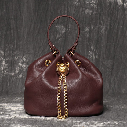 Crossbody Bag for Women – Genuine Leather, Genuine Leather Bucket Handmade Cowhide | Bag Vero – detail view 13