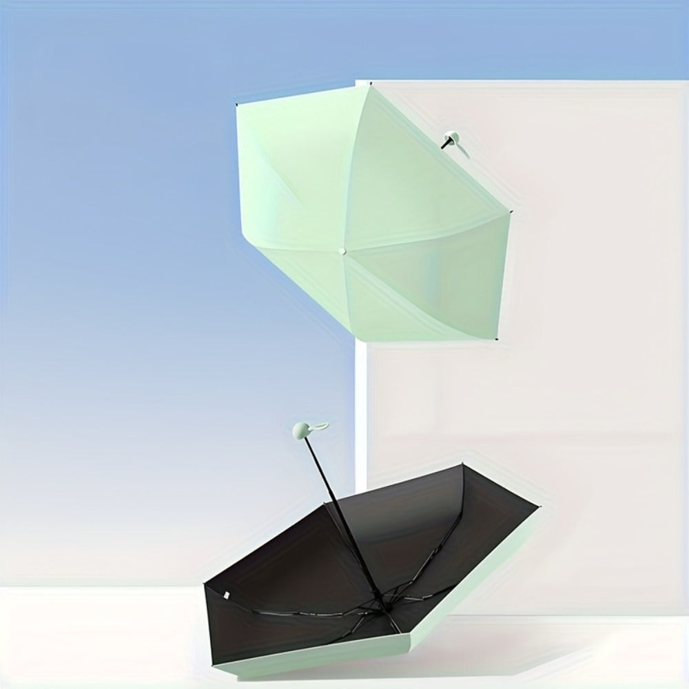 Compact Multi-color Mini Capsule Umbrella - Portable, Foldable, Manually Opened, With Sun Protection Coating, 6 Sturdy Frame Design, Suitable For Both Sunny And Rainy Days