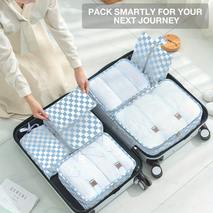 Multi-functional Travel Luggage Packaging Storage Bags, (Black/Pink/Blue/Khaki) Packaging Cubes, Suitable for Suitcases, Travel Storage Bags, with Laundry Bags, Storage Shoe Bags, Clothing Underwear Bags, Suitable for Travel And Vacation
