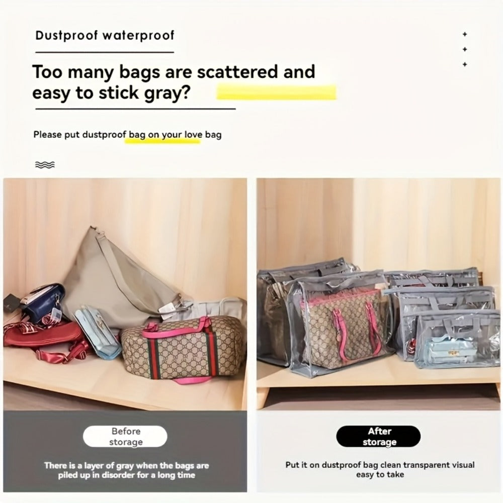 10pcs Portable Bag Dust Bag Household Wardrobe Hanging Transparent Bag Storage Bag Multi-Purpose Breathable Storage Bag