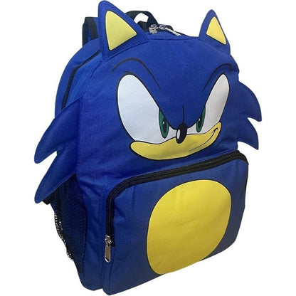 Ruz Sonic The Hedgehog 12" Big Face School Backpack With 3D Ears And Quills