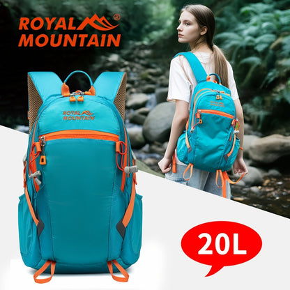 Men Women Hiking Backpack, Outdoor Camping Rucksack, 5.28gal Daypack with Rain Cover, Lightweight Travel Bag Durable for Weekend Getaway, Casual Daypack for Cycling Camping Running