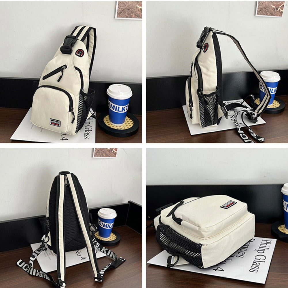 Italian-style Crossbody Bag - Large Capacity Convertible Backpack/shoulder Bag with Adjustable Shoulder Strap, Durable Polyester - Suitable for Travel And Daily Commuting - Unisex Backpack, (white/black) Crossbody Bag, Multi-functional Tote Bag