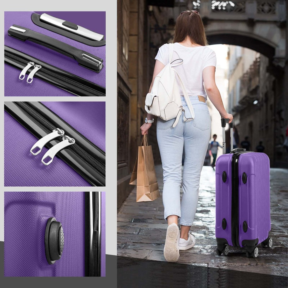 3pcs Luggage 20/ 24/ 28-Inch, Durable Hard Shell, 360 Spinner Wheels, Multifunctional Large Capacity, Lightweight Travel Suitcase