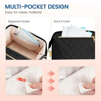 Spacious Women'S Travel Makeup Organizer, Versatile Cosmetic Bag for Brushes, Toiletries, And Additional Items. Ideal Full-Size Container for Travel, Perfect As a Gift for Women