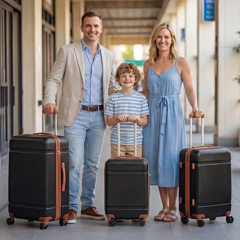 Luggage with Spinner Wheels, ABS Hardshell Suitcase, 20 Inch Carry On, 24 Inch Medium & 28 Inch Checked Suitcase Or 3pcs Luggage Set (20/24/28)
