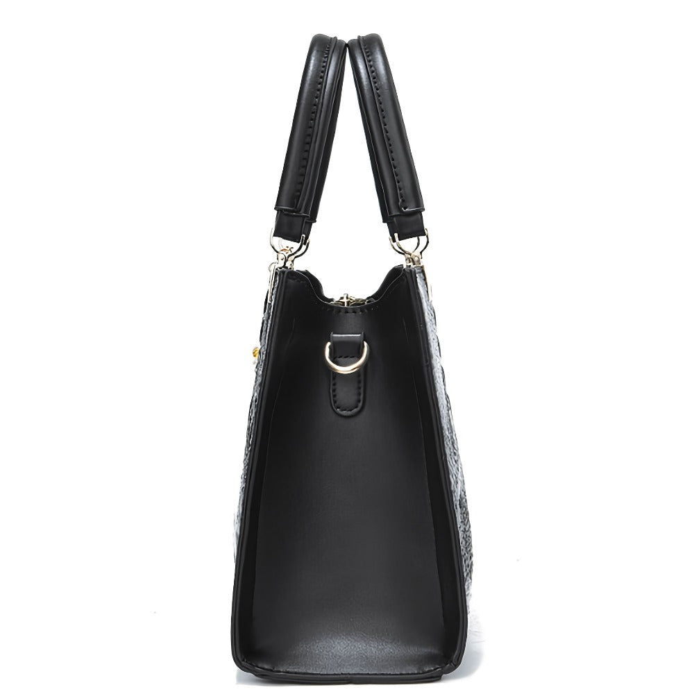 Atmospheric Alligator Pattern Female Steamed Bun Mother Bag 2pcs Fashion Large Capacity Handbag Purse