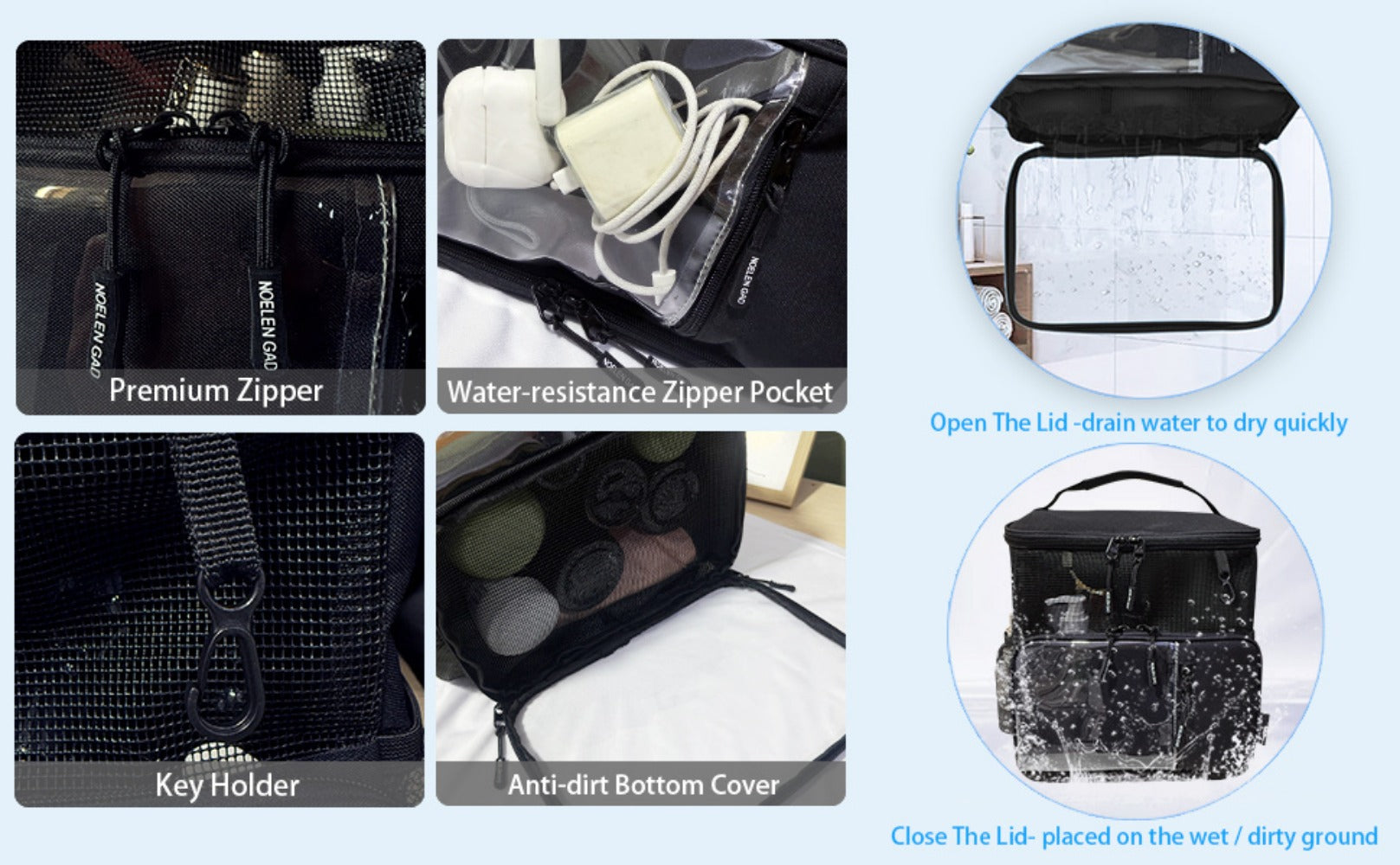 Travel Toiletry Bag – for Travel, Hanging Mesh Shower Caddy Handle | Bag Vero – detail view 12