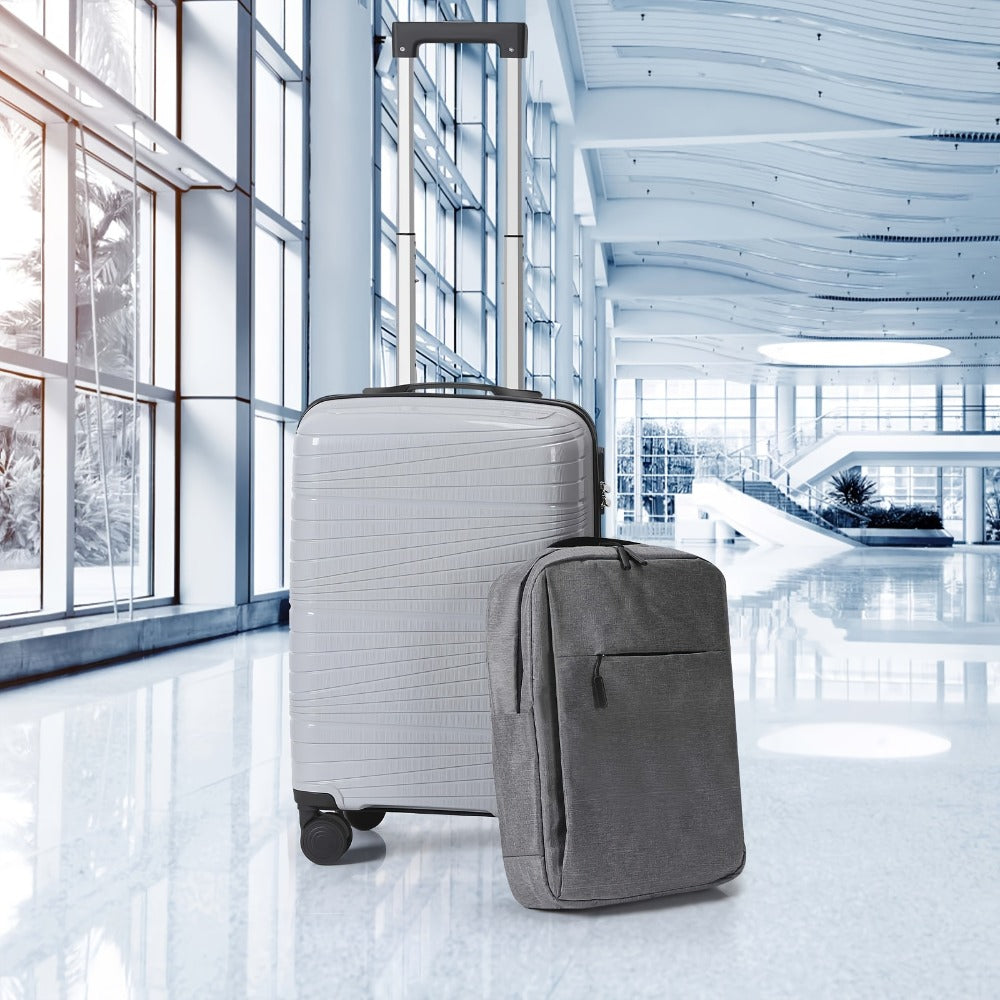 Two-Piece Luggage Set (20" And 14" Backpack) for Travel, Featuring Checked Suitcases That Are Lightweight And Portable, with Hard Sides And Spinner Wheels, Available in Rose Golden, Black, And Dark Blue