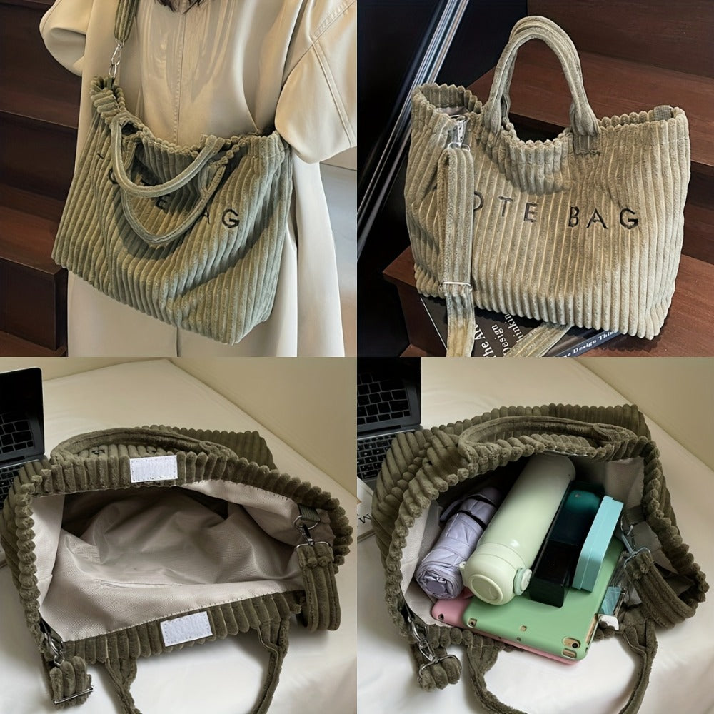 Crossbody Bag for Women – Corduroy, Large Capacity, for Work | Bag Vero – detail view 18