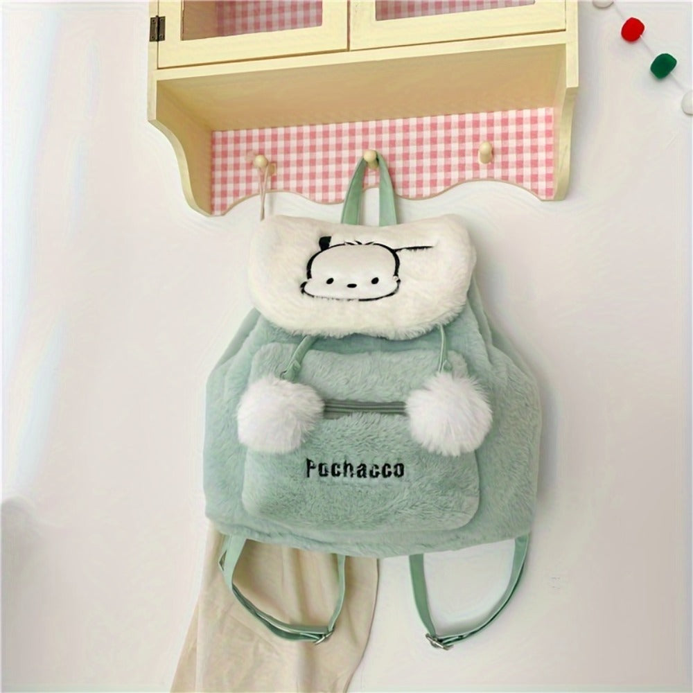 (Authorized) 1 Sanrio Cartoon Hello Kitty, Black Rice And Other Pattern Shoulder Bags, Sweet And Cute Women's Backpacks