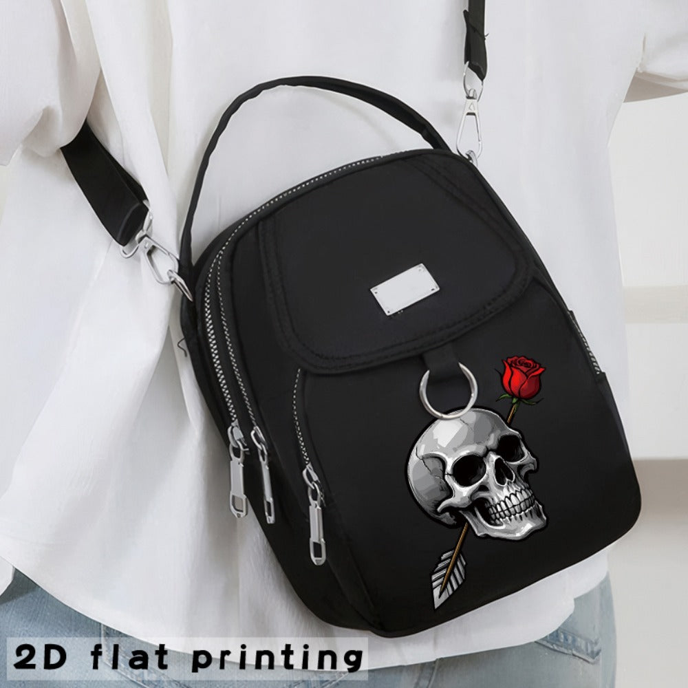 2D Flat Printing 1pc Rose Arrow Pattern Women's Shoulder Bag Casual Bag Hand-held Crossbody Bag, Can Be Used for Business Trips, Can Be Used as a Single Shoulder Crossbody Bag, a Versatile Neutral Bag, the Pattern Position Will Be Biased, 2D Flat