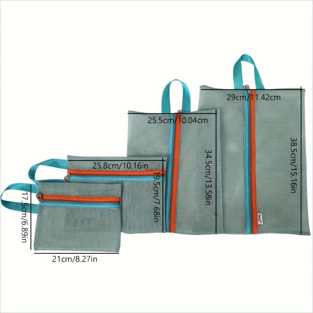 4pcs Multifunctional Travel Storage Bags, Grid Finishing Bags