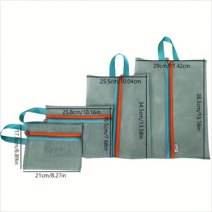 4pcs Multifunctional Travel Storage Bags, Grid Finishing Bags