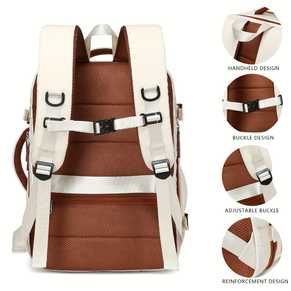 A Versatile And Expandable Outdoor Backpack Suitable for Laptops, Featuring a Wet And Dry Separation Design, Making It an Ideal Choice for Students And Business Travelers. It Can Be Used As Carry-On Luggage And Is Perfect for Casual College Students