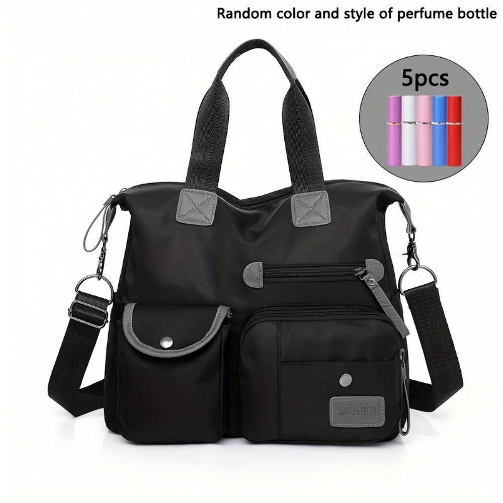 2025 New Fashion Large Capacity Handbag Casual Nylon Shoulder Cross, (with 2/5pcs Random Color Specification Perfume Bottle), Women's Backpack Cross, Women's Handbag, Handbag, Large Capacity Handbag Is Suitable for Christmas Gifts, Halloween Gifts
