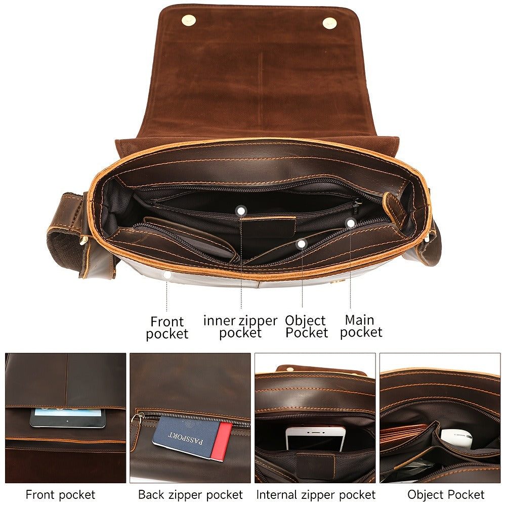 Laptop Bag – Genuine Leather, for Travel & Work | Bag Vero – detail view 7