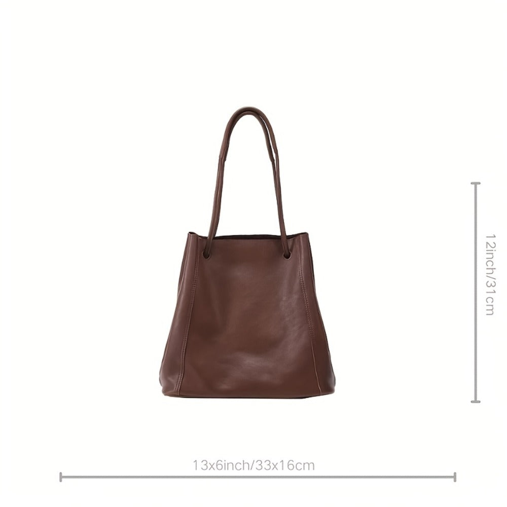 Leather Retro LadiesBucket Bag-Adjustable Shoulder Strap, Spacious Inner Removable Mini Pocket, Delicate Stitching, 3 Colors Available -Multifunctional Handbag for Office, Travel and Daily Essential, Stylish and Durable Tote Bag