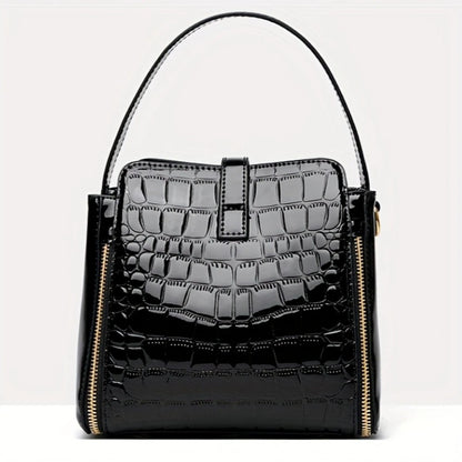 2026 New Style Bucket Bags for Women - High-End 2026 New Crocodile Pattern Bags for Middle-Aged And Elderly Women, Shoulder Crossbody Bags, Handheld Mom Bags, Women's Wallets, Multi-Functional Shoulder Bags