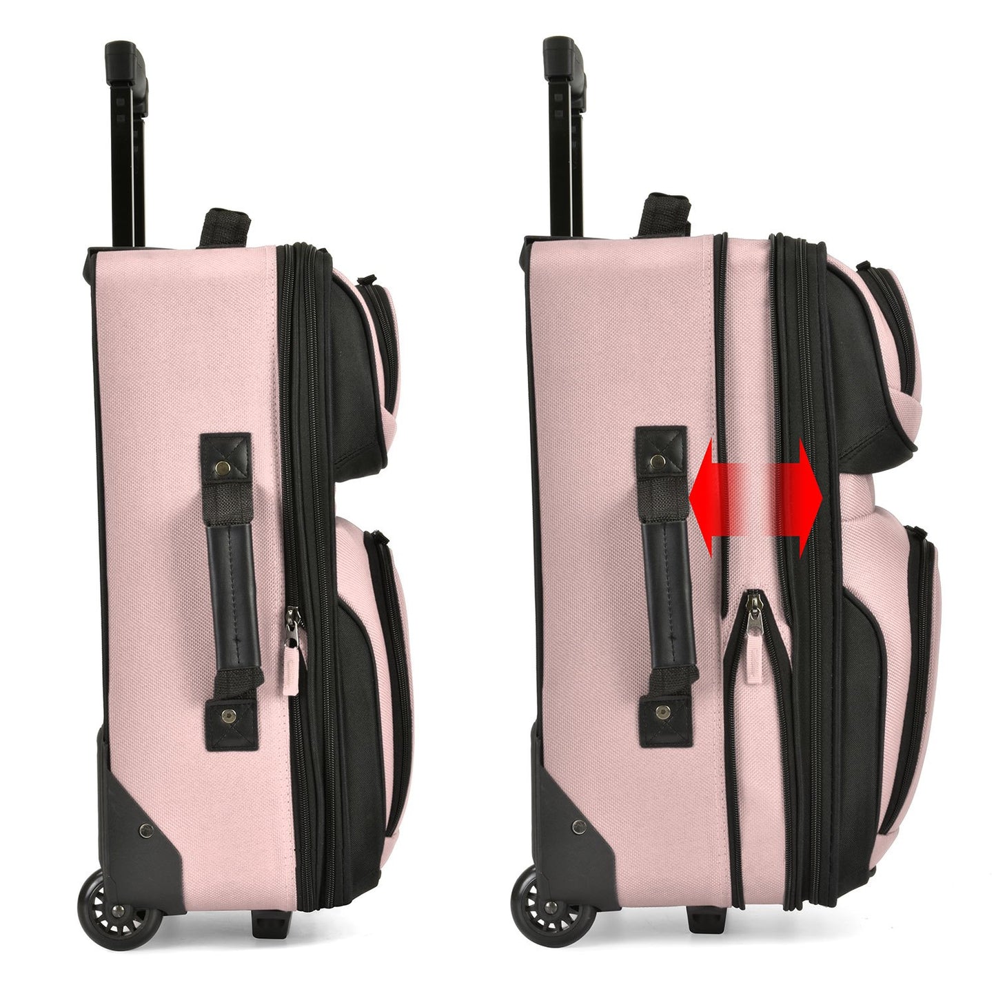 U.S Traveler Rio 2-Pcs Polyester Carry-onSuitcase w/ Tote | Soft Shell Lightweight, Softside Expandable & 360° Dual Spinner Wheels | Airline Approved 21" + 10" | Matching Color, Black, Blue, Green, Teal, Purple, Red, Yellow, Pink, Camo, Gray - Travel Lugg