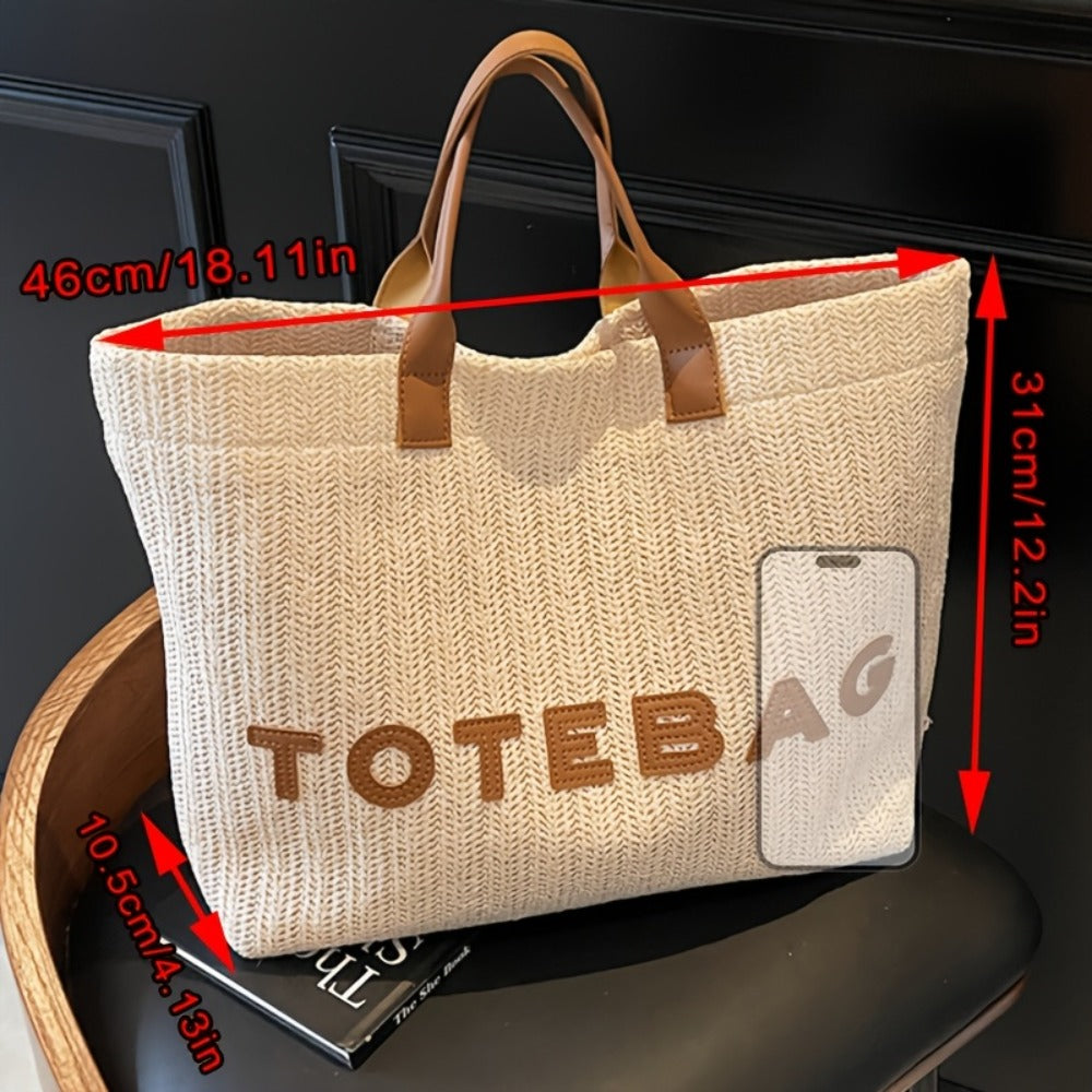 The Perfect Lily Women'S Woven Tote Bag Features a Sleek And Easy Design, Equipped with Sturdy Shoulder Straps And a Secure Closure. Crafted from a Roomy And Durable Material, It Is Ideal for Work, Travel