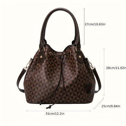 Korean New Fashion Handbags, Versatile Shoulder Bucket Bags, Retro Casual Commuter Tote Bags