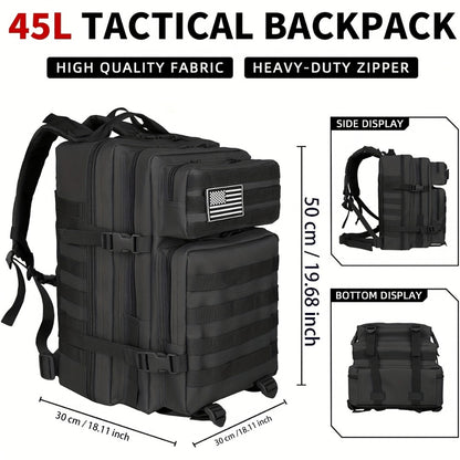 1pc Large Capacity 11.89gal Daypack Hiking Camping Backpack for Outdoor Travel
