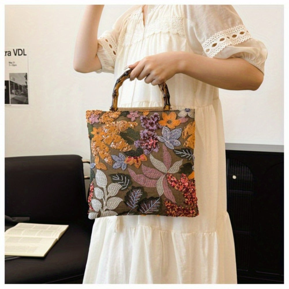 Women's Wallet – Retro Bamboo Handle Embroidery Sequin | Bag Vero – detail view 18