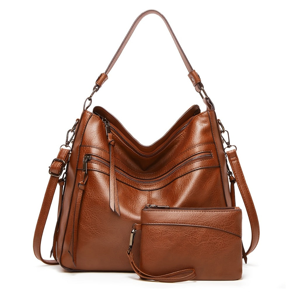 Trendy Double Zipper Tote Bag for Women, Suitable for Casual Use, Can Be Worn As a Shoulder Or Crossbody Bag, Popular in Europe And The United States