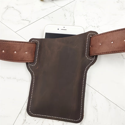 1pc Of  Cowhide Phone Waist Cover, Men's Waist Bag, Men's Belt Phone Bag Suitable for 6-7 Inch Smartphones