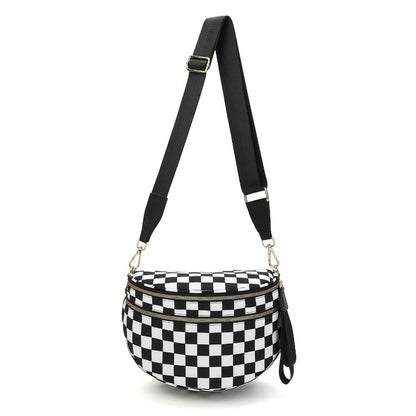 Women's Versatile Soft Plaid Crossbody Bag, Large-capacity Shoulder Crossbody Bag, Outdoor Convenient Hand-held Shoulder Plaid Bag