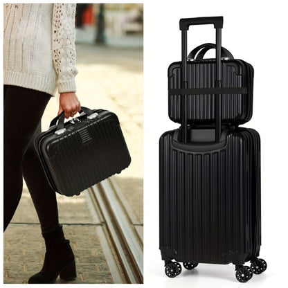2pcs Hardside Luggage Set 20In Carry-On And 14In Bag, Spinner Wheels, TSA Approved Lock, Hooks, for Short Trips And Business Travel
