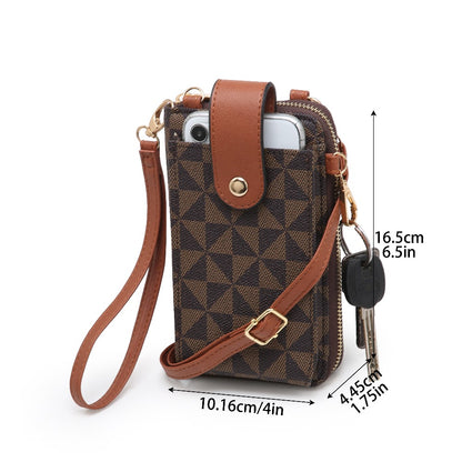 Tepilte Crossbody Cell Phone Wallet with Wallet Card Slots and Pockets. Fashionable and high-end women's cell phone crossbody shoulder bag. Multi-pocket cell phone wallet shoulder bag, easy to match daily commuting, Mother's Day gift