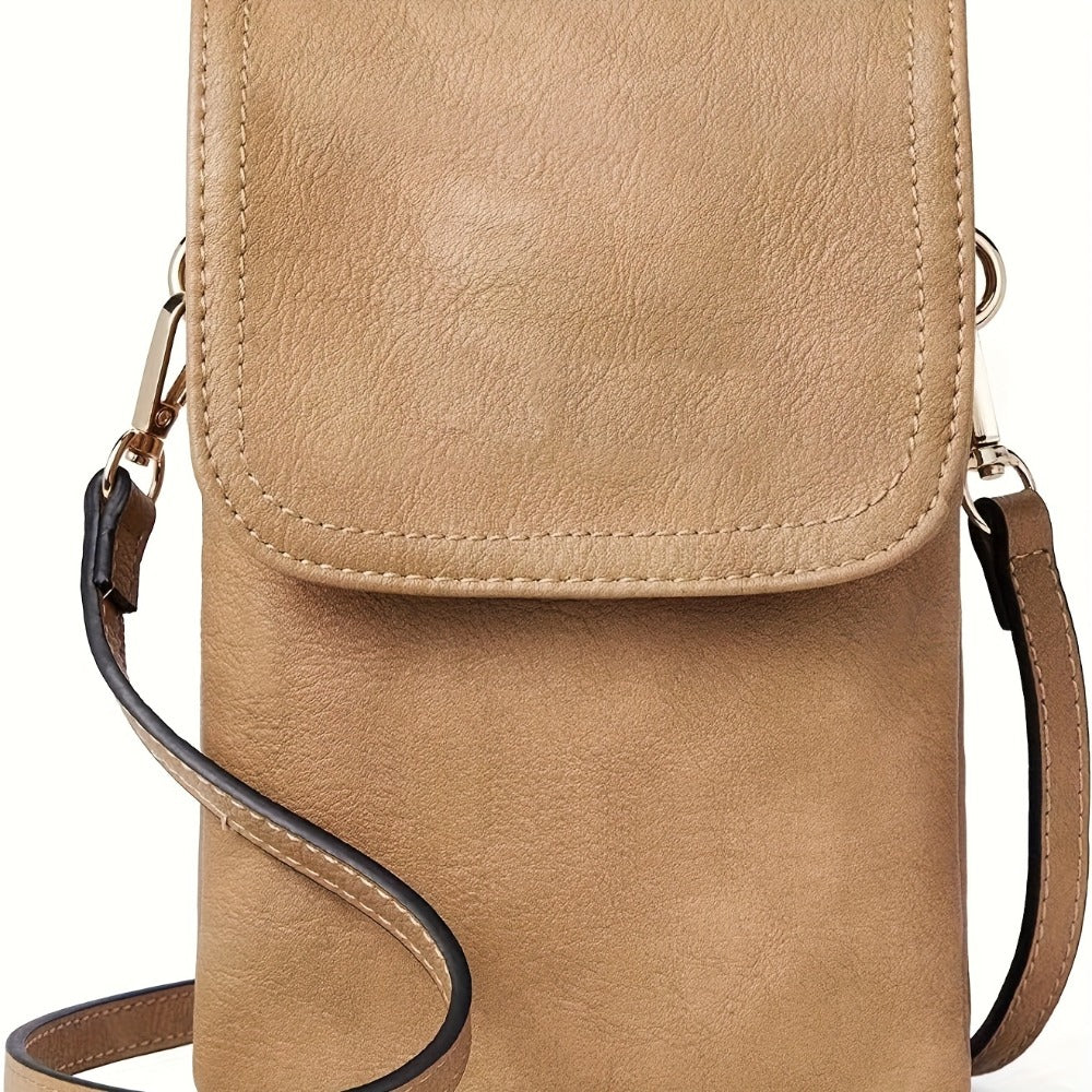Women's Solid Color PU Messenger Bag Crossbody Bag With Adjustable Strap - Zipper Closure, Polyester Lining | Hand Wash Friendly | Durable Design