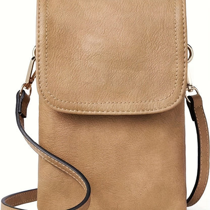 Women's Solid Color PU Messenger Bag Crossbody Bag With Adjustable Strap - Zipper Closure, Polyester Lining | Hand Wash Friendly | Durable Design