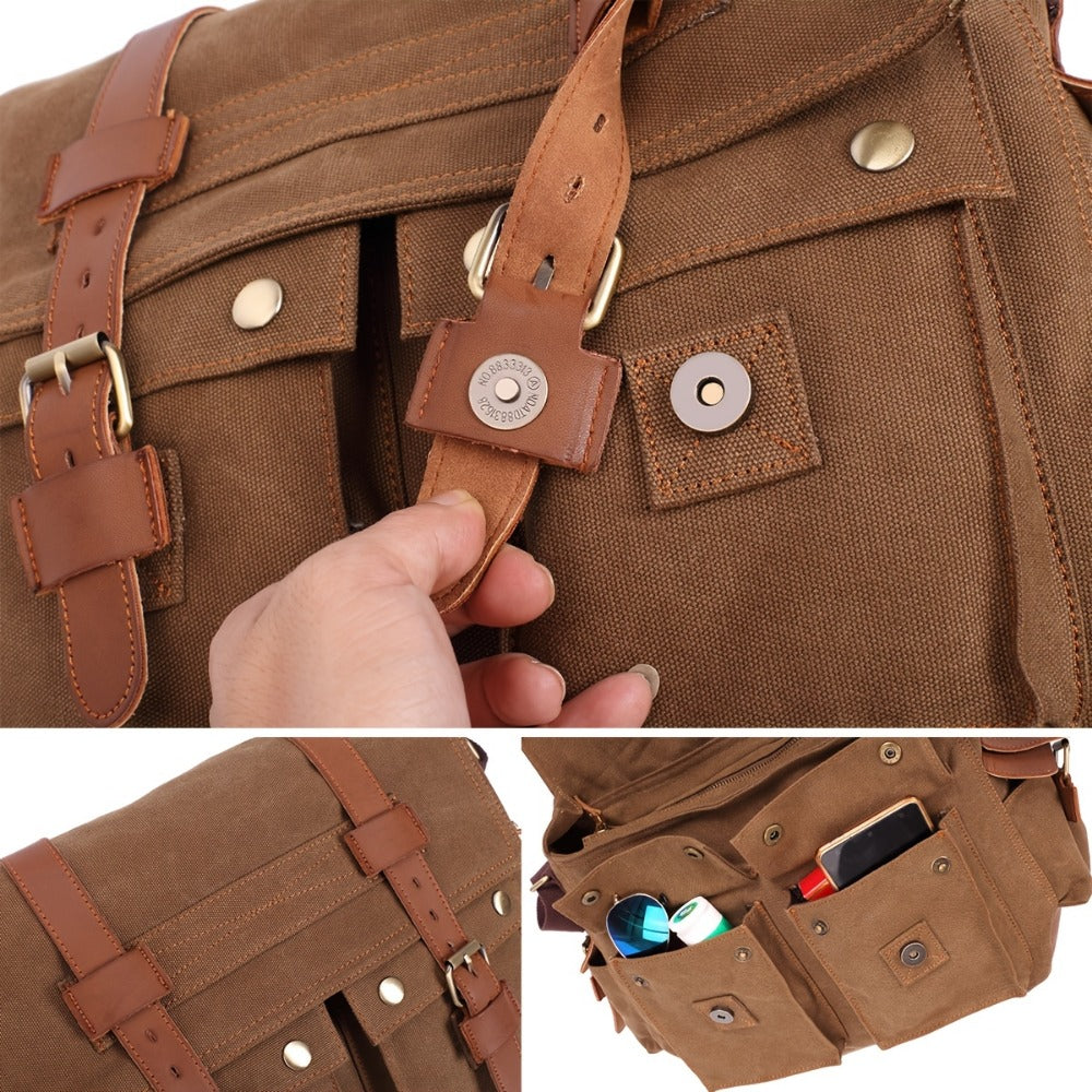 Men's Crossbody Bag – Canvas, for Travel & Everyday Use | Bag Vero – detail view 11