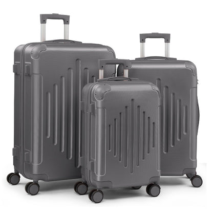 3pcs 20/ 24/ 28-Inch Durable Hard Shell Luggage Set with 360° Spinner Wheels & TSA Lock - Lightweight Large Capacity Suitcases, Corner Protectors, Multi-Size Travel Luggage
