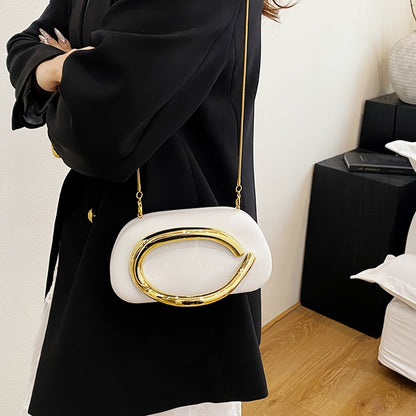 Women's Wallet – Acrylic Evening Clutch Golden Metal | Bag Vero – detail view 12