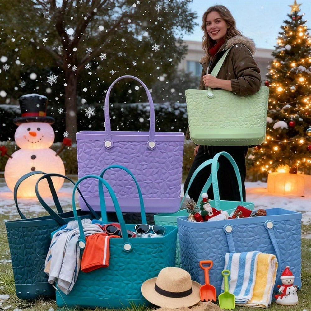 2026 New EVA Beach Bag Tote Travel Bag with Fixed Shoulder Strap Open Design High Quality Sand-Resistant Easy Storage - Durable Lightweight Easy to Clean Vacation Essential Perfect for Beach Pool Outdoor Activities Ideal New Year Gift for Family