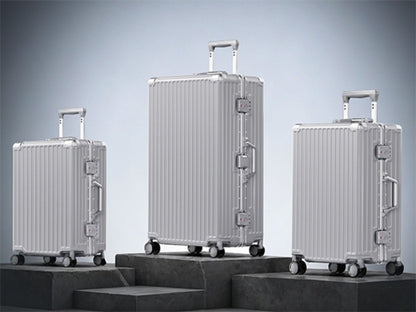 Luggage PC+ABS Aluminum Frame Zipperless Hard Shell Luggage with TSA Lock Double Spinner Wheels, 2pcs (20Inch/28Inch) & 28 Inch Checked Suitcase
