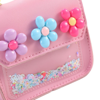 ' Handbag Featuring Floral Decorations And a Snap Closure - a Lightweight Pink Purse with Bead Details And a Pocket, Suitable for College, Parties, And Everyday Use