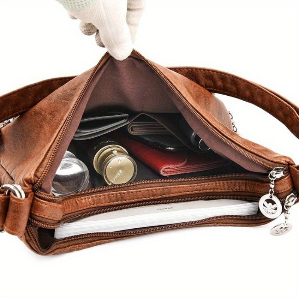 Women's Fashion Shoulder Bag, Vintage Backpacks, Large Capacity Crossbody Bag with Water Bottle Holder, Casual Sports & Vacation Ready