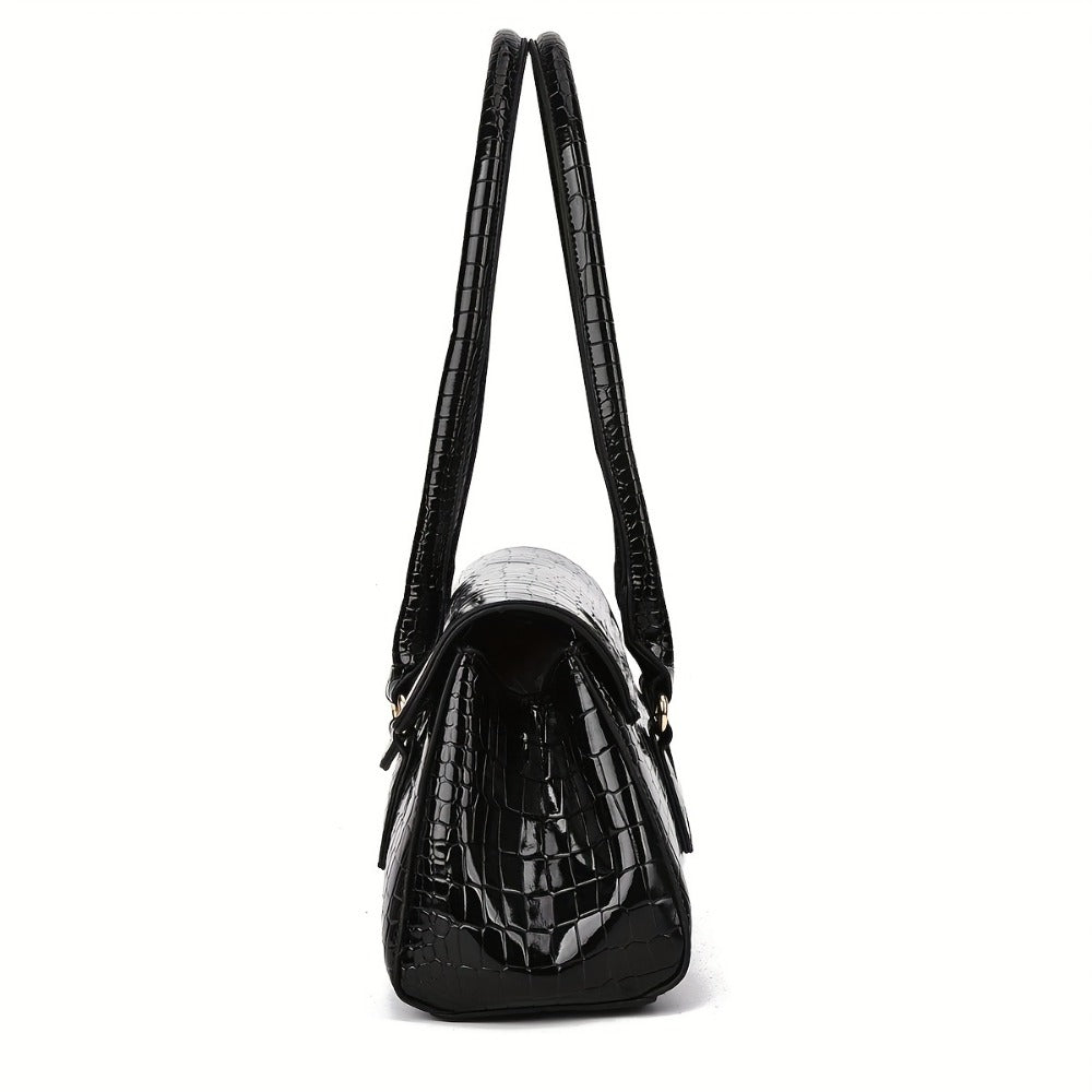 Crossbody Bag for Women – Crocodile Embossed High Gloss Textured | Bag Vero – detail view 7
