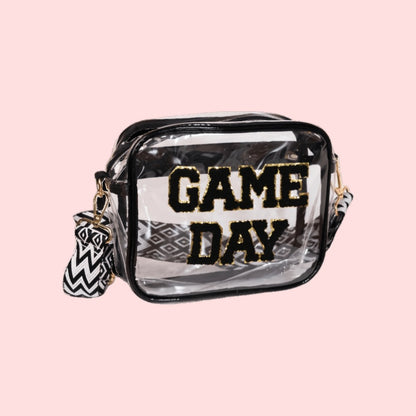 Stadium-Approved Game Day Clear Crossbody Bag Premium PVC Transparent Purse for Concerts, Sports Events Tailgating