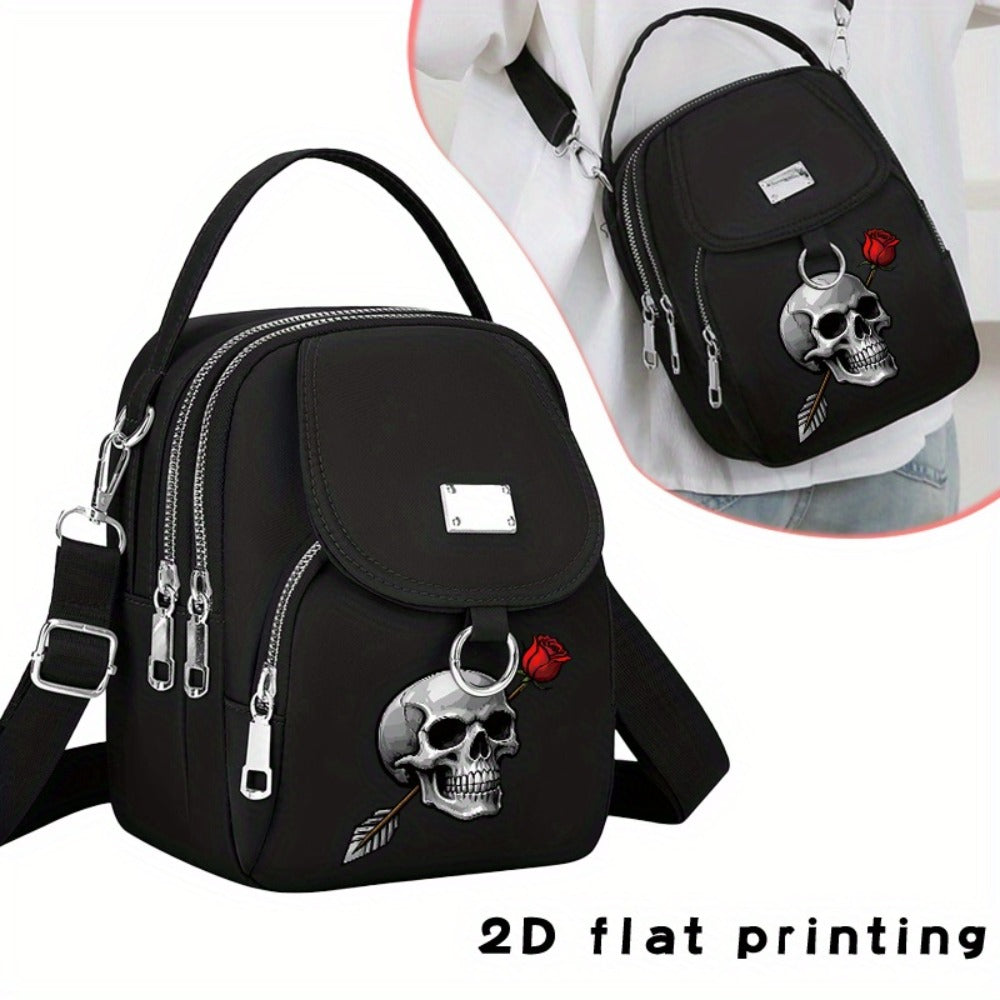 2D Flat Printing 1pc Rose Arrow Pattern Women's Shoulder Bag Casual Bag Hand-held Crossbody Bag, Can Be Used for Business Trips, Can Be Used as a Single Shoulder Crossbody Bag, a Versatile Neutral Bag, the Pattern Position Will Be Biased, 2D Flat