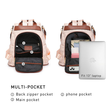MKP COLLECTION 2pcs Set Women's Fashion Anti-Theft Rucksack & Shoulder Bag Multifunctional Travel Purse