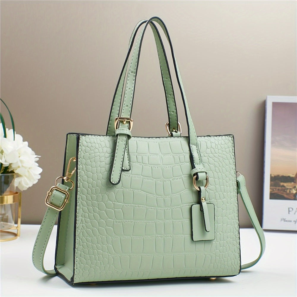 Women's Handbag 2025 New Fashionable Casual Single Shoulder Crocodile Print Crossbody Mom Bag